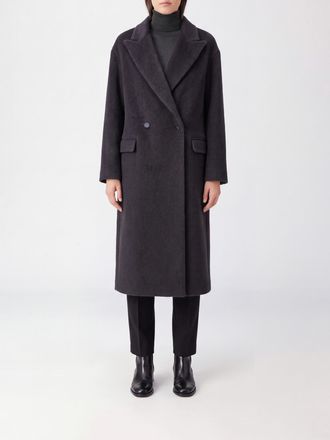 Tagliatore Long Double-Breasted Alpaca Wool Coat with Lapels