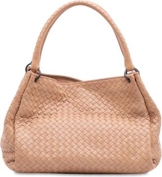 Bottega Veneta Pre-owned Tote Bags, female, Brown, Size: ONE SIZE Pre-owned Woven Leather Top Handle Bag