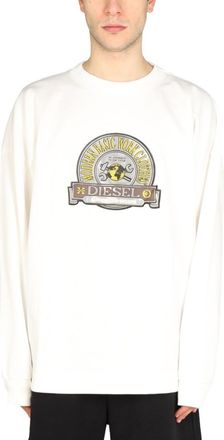 Diesel Off White Crew Neck Sweatshirts