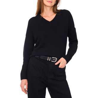 Vince Camuto Contrast High-Low Sweater in Rich Black at Nordstrom Rack, Size Xx-Small