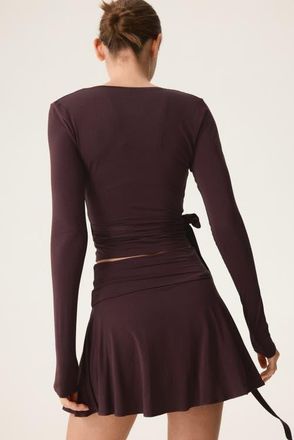 H&M Circle-cut Tennis Skirt in Chocolate Plum at Nordstrom, Size X-Small