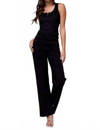 Hidden Jeans Ella Suede Side Slit Pants In Black