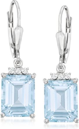 Ross-Simons Sky Blue Topaz Drop Earrings With. White Topaz in Sterling Silver