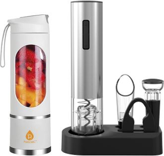 Pursonic Premium Wine & Juice Duo Electric Wine Opener + Travel Juicer Blender in White at Nordstrom