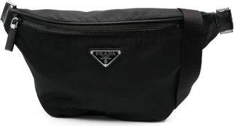 Prada Black Re-nylon Enamel-logo Belt Bag