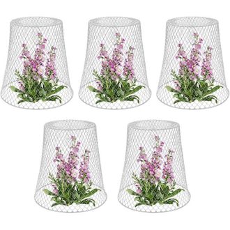 OEM Soporte Para Plantas, Campana Met&aacute;lica Para Plantas - Juego De 5, Blanco-crezuo