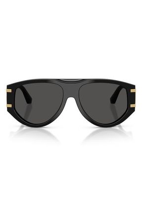 Dolce & Gabbana 56mm Pilot Sunglasses in Black /Dark Grey at Nordstrom