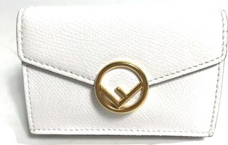Fendi White Leather Wallet (Tri-Fold) (Pre-Owned)