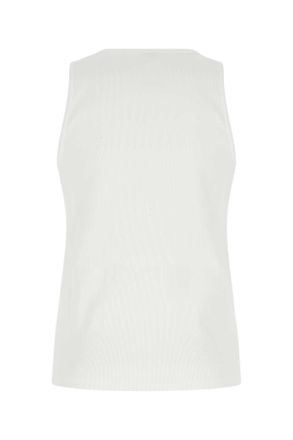 Bottega Veneta Mens White Stretch Cotton Tank Top 9071 Exterior: Elastane T-Shirt