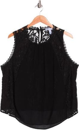 Ellen Tracy Mixed Media Sleeveless Top in Black at Nordstrom Rack, Size X-Small