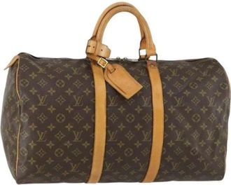 Louis Vuitton Pre-owned Weekend Bags, female, Brown, Size: ONE SIZE Pre-owned Canvas Weekend Bag