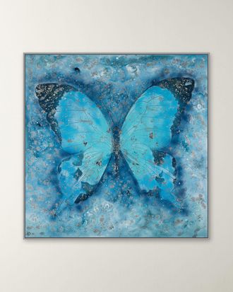 RFA Fine Art Blue Butterfly Hand-Embellished Giclee by H. Scott