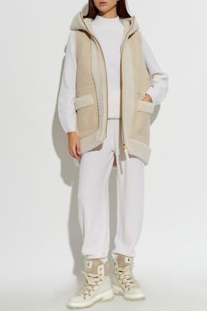 Bogner Lona L Leather Vest, Womens, Cream