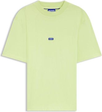 HUGO BOSS Cotton T-shirt with ribbed neckline and logo badge