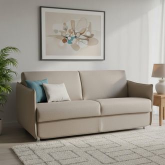 Dmora Sof&aacute; Cama 3 Plazas Cecina, Desenfundable, Con Almacenamiento Hecho En Italia, Lavable, 200x95 Cm Gris Tortora