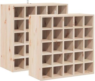 vidaXL Estante De Vino 2 Pcs Natural 56 X 25 X 56 Cm Vidaxl