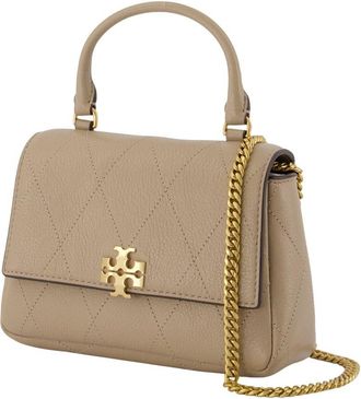 Tory Burch Womens Wallet On Chain Charlie Top Handle - Tory Burch Leather Beige Calfskin Bags Wallets-On-Chain