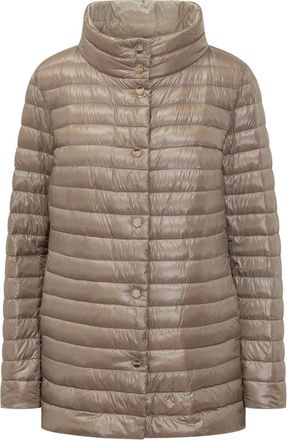 Herno A-shape Reversible Puffer Jacket - Dames - Winterjassen - Beige - XL - Nylon - Jassen