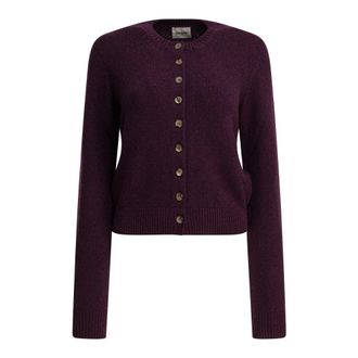 Khaite Cashmere Knitwear, female, Purple, Size: M Purple Knitwear Cardigan Aw25