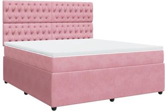 vidaXL Vidaxl - Cama Box Spring Con Colch&oacute;n Terciopelo Rosa 180x200 Cm