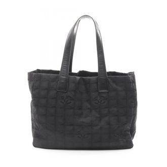 Chanel Black Nylon Canvas Leather Tote Bag (Pre-Owned)