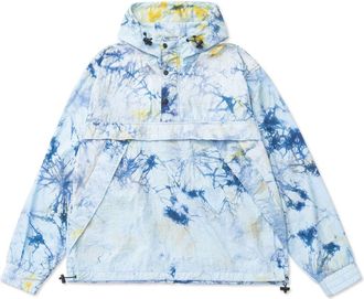 AlphaStyle Owais Tie Dye Hooded Anorak Jacket in Tie Dye Blue at Nordstrom Rack, Size X-Large