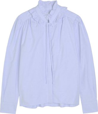 Citizens Of Humanity Citizens OF Humanity Calista Frilled Cotton Blouse - Light Blue - S (UK8-10 / S)