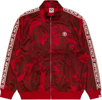 Aape By A Bathing Ape Bomber con scritta ricamata - Rosso