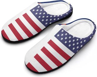 Generic Azore U.S. Flags Cotton Slipper for Women Indoor Outdoor House Shoes Anti-Skid Slippers with Rubber Sole