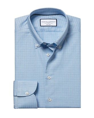 CHARLES TYRWHITT Non-Iron Pinpoint Oxford Check Shirt