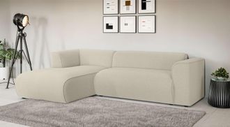 HOME AFFAIRE Ecksofa »MERID L-Form (257 cm), zeitlos & stilvolles Design,« Aufwendig gepolstert, in Cord, Chenille und Struktur