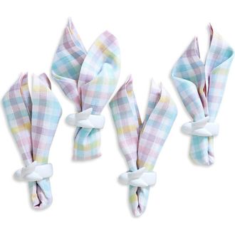 Solino Home Linen Dinner Napkins - Gingham Check, 20 x 20 in Pastel Gingham at Nordstrom, Size Large