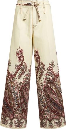 Etro paisley-print jeans - White