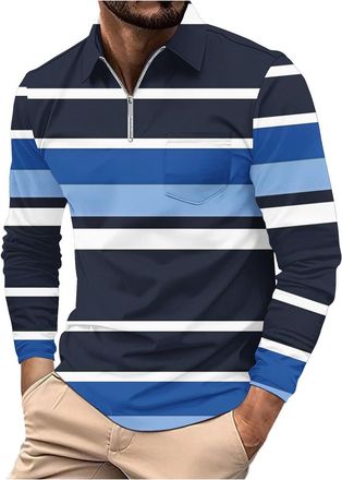 Generic Polo Shirts for Men Adult Long Sleeve Cotton Collared T Shirt Golf Polos Rugby Shirts Mens Fashion Golf Clothes Designer Polo Shirts Office Work Butto