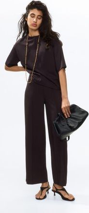 H&M Crease-front Jersey Pants in Dark Brown at Nordstrom, Size X-Small