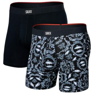 Saxx Vibe Xtra Boxer Brief Fly 2-Pack Kunstfaserunterw&auml;sche f&uuml;r Herren | schwarz