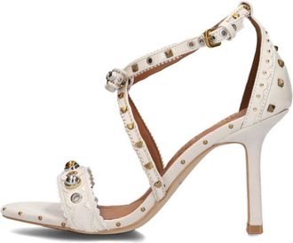 Kurt Geiger Schoenen, Dames, Wit, 39 EU, Wol, Mini Bow Eyelet Sandalen