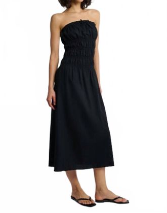Onia Smocked Maxi Dress In Black