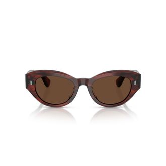 Oliver Peoples 0ov5615su Cat-Eye Tortoiseshell Sunglasses with Metallic Accents