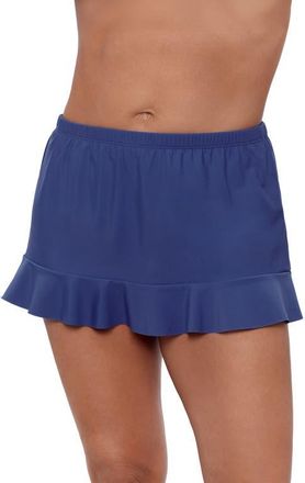 Aqua Green High Waist Slimming Ruffle Skirt Swimsuit Bottom in Cerulean at Nordstrom, Size X-Large
