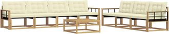vidaXL Conjunto De Sof&aacute;s De Exterior 8 Uds. Blanco Y Crema Vidaxl