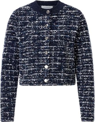 Rich & Royal Fancy Tape Boucle Vest - Dames - Vesten - Blauw - L - Wol - Truien & Vesten