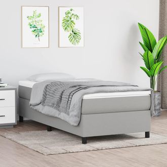 vidaXL Estructura De Cama Sin Colch&oacute;n Tela Gris Claro 90x200 Cm Vidaxl