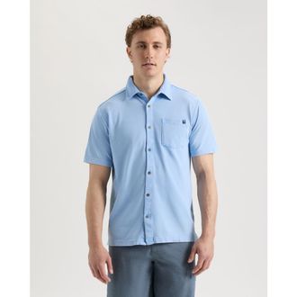 Salt Life Tidal Shift Woven Short Sleeve Shirt in Powder Blue at Nordstrom, Size Xx-Large