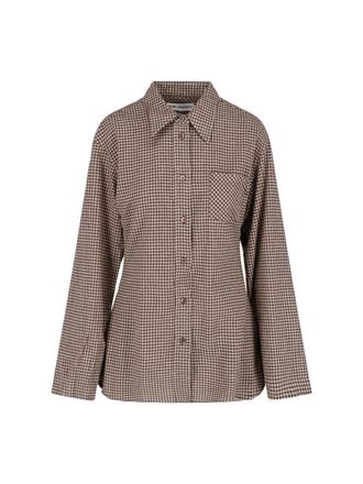 Our Legacy Brown Checkered Classic Collar Shirt