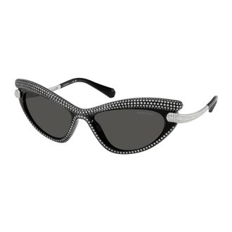 Swarovski Sunglasses, female, Black, Size: 56 MM Stylish Sunglasses Sk6038 in Black