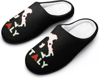 Generic Italy Map Flag Funny Mens Cotton Slippers Shoes Novelty Soft Non-Slip Sole Home Shoe