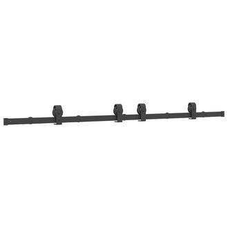 Berkfield Home Sliding Door Hardware Kit 183 cm Steel Black