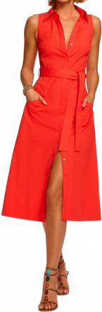 Ramy Brook Darcey Midi Dress In Crimson