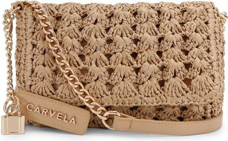 Carvela Womens Valeria Crossbody Bag - Beige Fabric - One Size